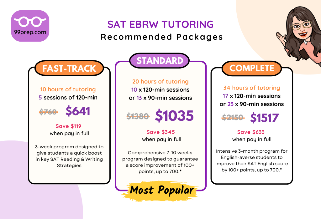 SAT English tutor packages 99prep